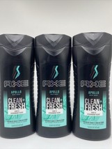 (3) AXE Apollo Body Wash Men Sage &amp; Cedarwood Scent Clean + Fresh Shower... - $15.83