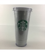 Starbucks Coffee Collectible Cup Tumbler Silver Glitter w Lid 20 Ounce I... - £13.87 GBP