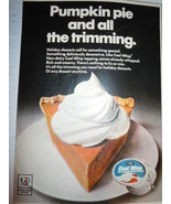 Vintage Cool Whip Pumpkin Pie Trimming Print Magazine Advertisement 1968 - £3.13 GBP