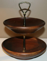 Vintage Mid Century Modern Teak Wood Candy Nuts Serving Dish Tray Man Cave - £39.70 GBP
