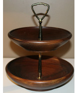 Vintage Mid Century Modern Teak Wood Candy Nuts Serving Dish Tray Man Cave - £39.99 GBP