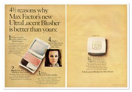 Max Factor UltraLucent Blusher Retro Cosmetics Vintage 1968 2-Page Magazine Ad - £9.79 GBP