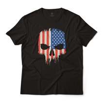 American Flag Punisher Skull Graphic Tee - £19.97 GBP