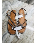 Fifth &amp; Luxe Ladies Fashion Black Sandals Size 8 Rhinestones - $48.73 CAD