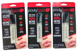 3 x POUTYLIPZZ Clear 0.17 Oz Volumizing PLUMPING LIP SERUM Cruelty/Parab... - $39.48