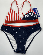 NASA Swimsuit Two Piece Bikini X-Large Blue White Red Space Suit Razor Back - $12.10