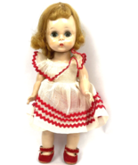 Vintage Madame Alexander-Kins Doll 8&quot;  Red White Dress Suede Shoes - €149,79 EUR