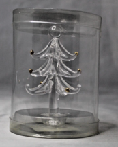 Christmas Tree Ornament Greenbrier Acrylic Clear Golden Tips 4&quot; Tall - £3.07 GBP