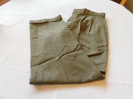 Michael Austin Men&#39;s Long Pants Slacks W38 X L32 Greenish Pleated Front GUC - £16.44 GBP