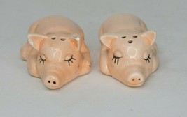 Vintage Ceramic Sleeping Pigs Figural Salt And Pepper Shakers - £4.70 GBP