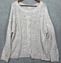 Eileen Fisher Womens Sweater XL Gray Cable Knit Santana Pull Over - $498.18 MXN
