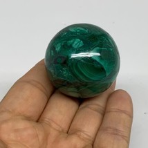 118.5g, 1.6&quot;(40mm), Natural Solid Malachite Sphere Gemstone @Congo, B32788 - £74.99 GBP