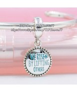 925 Sterling Silver Sterling Silver We Rise By Lifting Others Dangle Charm  - $17.80