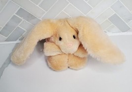 Vintage Russ Caress Soft Pets Li&#39;l Puff Peach Bunny Rabbit Plush Stuffed Animal - £11.88 GBP