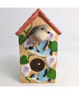 Vintage Cute Floral 6.5&quot; Ceramic Birdhouse with Little Bird, Hummingbird... - $366.26 MXN