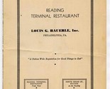 1937 Reading Terminal Restaurant Menu &amp; Wine List Philadelphia Pennsylva... - £100.12 GBP