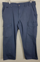 Duluth Trading Flex Fire Hose Relaxed Fit Cargo Work Pants Indigo Blue 4... - £19.78 GBP