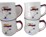 Lot 4 Mugs Cups PFALTZGRAFF SKATING SNOWMAN - £7.87 GBP