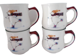 Lot 4 Mugs Cups PFALTZGRAFF SKATING SNOWMAN - $9.89