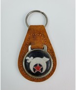 Vintage 1970&#39; Shriner&#39;s leather keychain FOB with metal coin logo Freema... - £14.32 GBP