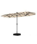 13FT Double-sided Patio Umbrella with Solar Lights for Garden Pool Backy... - €156,08 EUR
