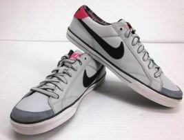 Nike Women&#39;s Capri Ii Size 10 GRAY/BLACK Leather Low Profile Sneakers Pink Euc - £29.11 GBP