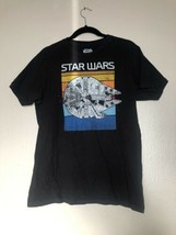 Star Wars Millenium FALCON T Shirt Black Movie Tee Men&#39;s Medium Preowned - £10.35 GBP