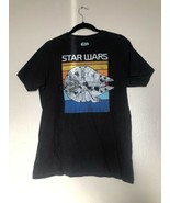 Star Wars Millenium FALCON T Shirt Black Movie Tee Men&#39;s Medium Preowned - $17.76 CAD