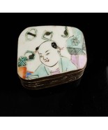 Chinese Enamel Box - Asian trinket - samurai  Oriental Ring casket - kee... - £58.57 GBP