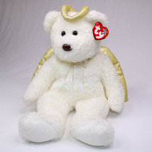 TY BEANIE BABIES BUDDY WITH TAGS 14&quot; HALO II ANGEL TEDDY BEAR White And ... - $11.64