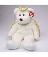 TY BEANIE BABIES BUDDY WITH TAGS 14&quot; HALO II ANGEL TEDDY BEAR White And ... - £9.29 GBP