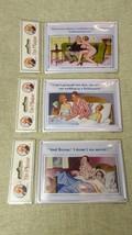 3 Donald McGill British Seaside Postcard Humour Tin Plaques - £10.01 GBP