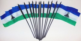 12 Pack 4x6 Inch Lesotho Small Miniature Stick Desk &amp; Little Table Flags - £10.98 GBP