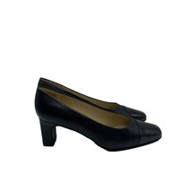 Etienne Aigner Strada Black Leather Toe Cap Patent Pumps Heels Womens Size 7 - £31.64 GBP