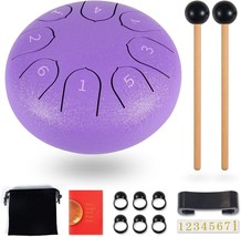 Steel Drums, Steel Tongue Drum 6 Inches 8 Notes, Handpan Tank Drum Percussion - £31.44 GBP