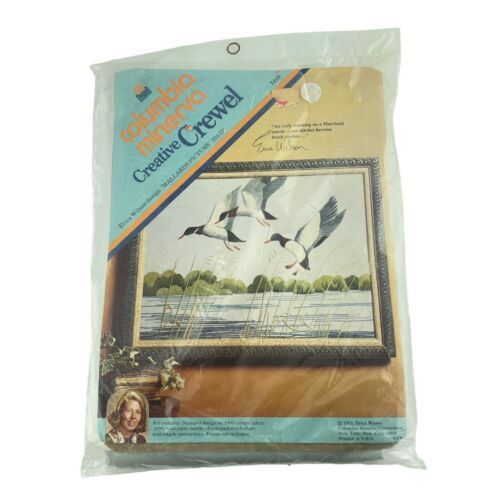 Erica Wilson Crewel Kit Mallards Picture Ducks Flying Kit 7410 Open Complete - $28.93