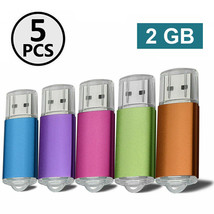 5pcs 2 GB USB 2.0 Flash Drives Memory Sticks USB Thumb Pen Drives Data S... - £21.96 GBP