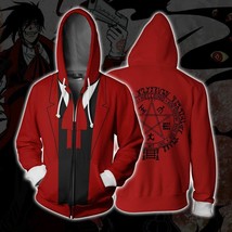 Anime Fullmetal Alchemist Hooded Hoodie 3D Print Cosplay Costume Zip Coa... - £9.58 GBP