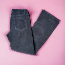 CALVIN KLEIN Flare Low Rise (9.5&quot;) Corduroy Jeans Size 8/32 Black - £10.55 GBP