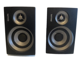 Philips Cs 3660D Compact Speakers Pair Gray Built In Woofer 7" Inches 4 In - $20.55