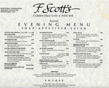 F Scotts A Green Hills Cafe &amp; Wine Bar Menu Bandywood Drive Nashville Te... - £17.20 GBP