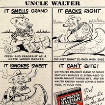 Sir Walter Raleigh Pipe Tobacco 1953 Advertisement Uncle Walter Smoking ... - $29.99