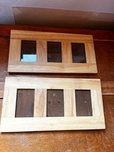 Lot of Light Oak Wood Simple Wood Picture Frame that Holds Three 2.75 x 1.75 inc - £9.64 GBP