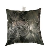 Delhi Throw Pillow Smoke Gray Silver Metallic Floral 24&quot;x24&quot; Modern Classic - $1,125.86 MXN