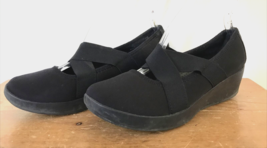 Crocs Dual Comfort Black Criss Cross Mary Jane Wedge Shoes 8 38 - £31.23 GBP