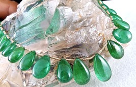 Natural Zambia Emerald Teardrop 16mm 27 Pc 63 Ct Drill Gemstone Hanging Necklace - £4,935.10 GBP