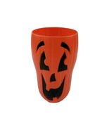 Vintage Halloween Blow Mold Plastic Tumbler Cup Pumpkin Jack-o-Lantern  - $6.88