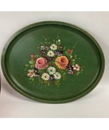 Vintage Large Toleware Hand Painted Floral Metal Tray - 24x19.5” - €21,38 EUR