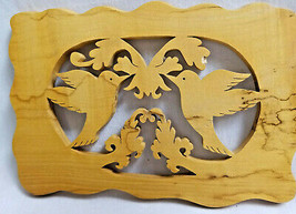 Hummingbirds Birds Carved Cutout Wood Wooden Tree Plaque Wall Hanging 7.5&quot; - £20.71 GBP