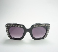 Oversized Large Sunglasses Exaggerated Retro black frames glossy UV400 N... - £12.99 GBP